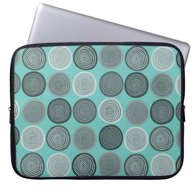 Skandinavier Circle Dots Mandala Muster 3 Laptopschutzhülle (Vorderseite)