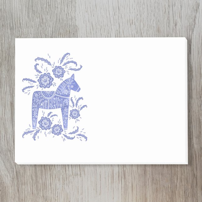 Skandinavier Dala Horse Blue Post-it Klebezettel (Von Creator hochgeladen)