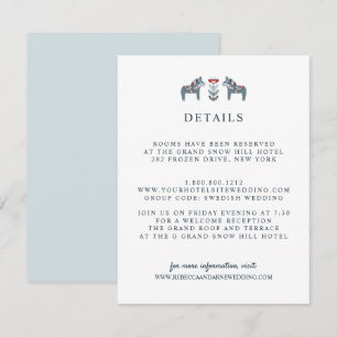Skandinavier Dala Horse WEDING Gastdetails Begleitkarte