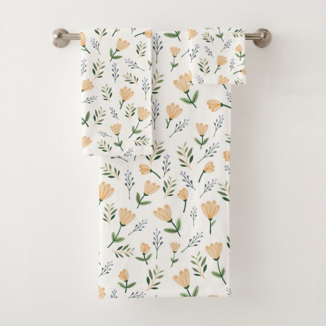 Skandinavier Gelbe Flora Badhandtuch Set (Insitu)