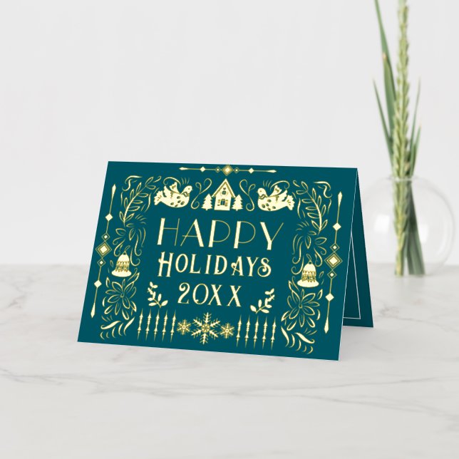 Skandinavier glücklicher Urlaub Jahr Aquamarin (Vorderseite)