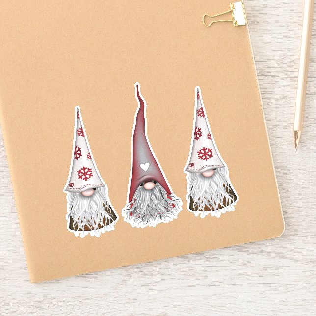 Skandinavier Gnome Weihnachtskleber Aufkleber (Notizbuch)