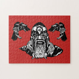 Skandinavier-Gott Odin mit seinem Ravens