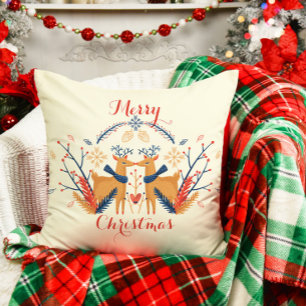 Skandinavier Hirsch Nordic Frohen Weihnachtsdesign Kissen