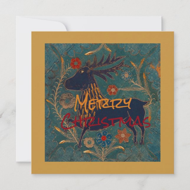 Skandinavier Hirschwein Feiertagskarte (Vorderseite)
