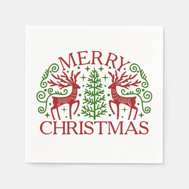 Skandinavier Hirschwein Serviette (Vorderseite)