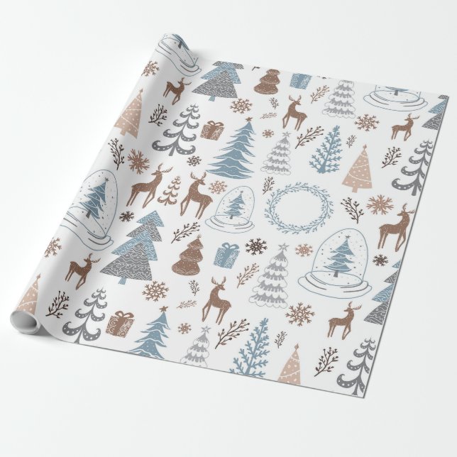 Skandinavier Ice Blauer Weihnachten Geschenkpapier (Ungerollt)