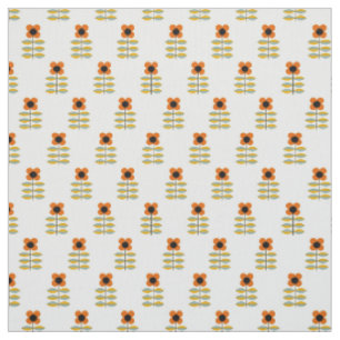 Skandinavier-inspiriertes orange Blumenmuster Stoff