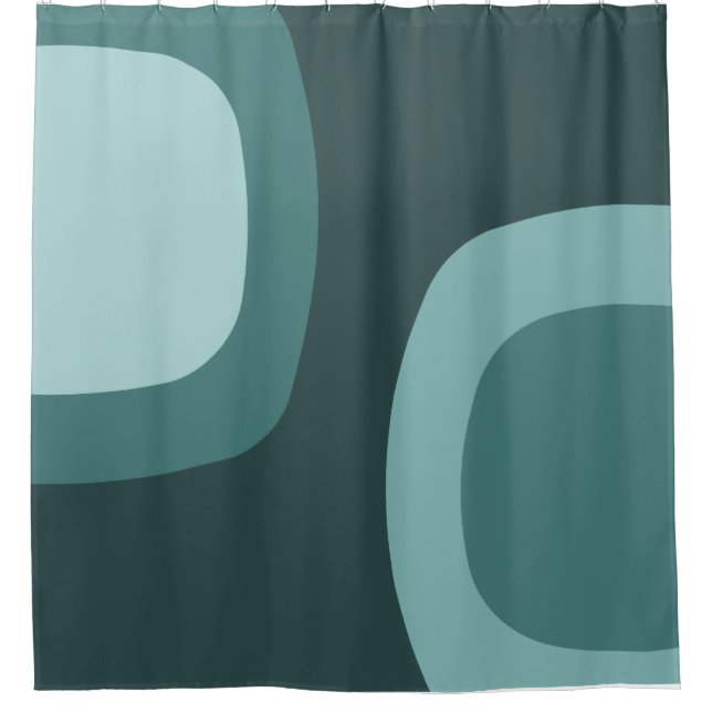 Skandinavier Minimalistisch Art Türkis Duschvorhang (Vorderseite)
