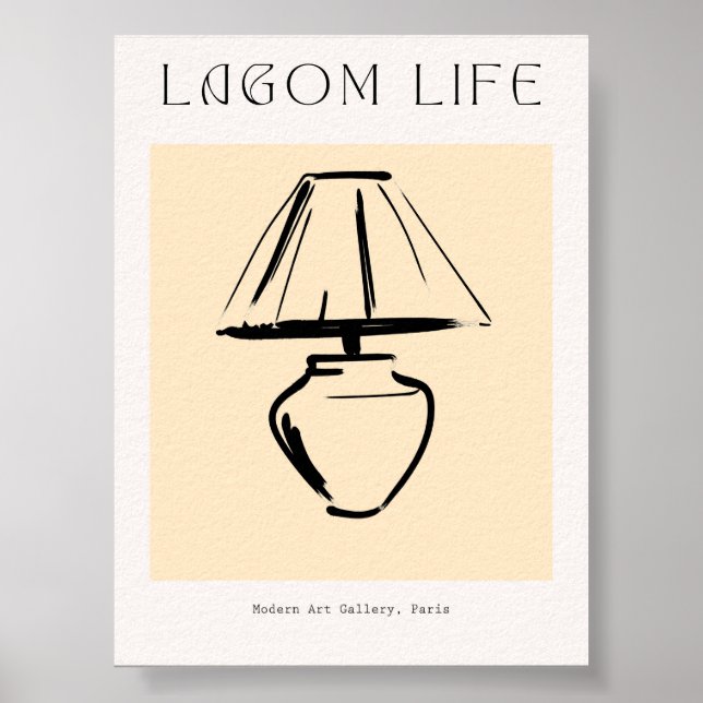 Skandinavier Minimalistisch Lamp Print Poster (Vorne)
