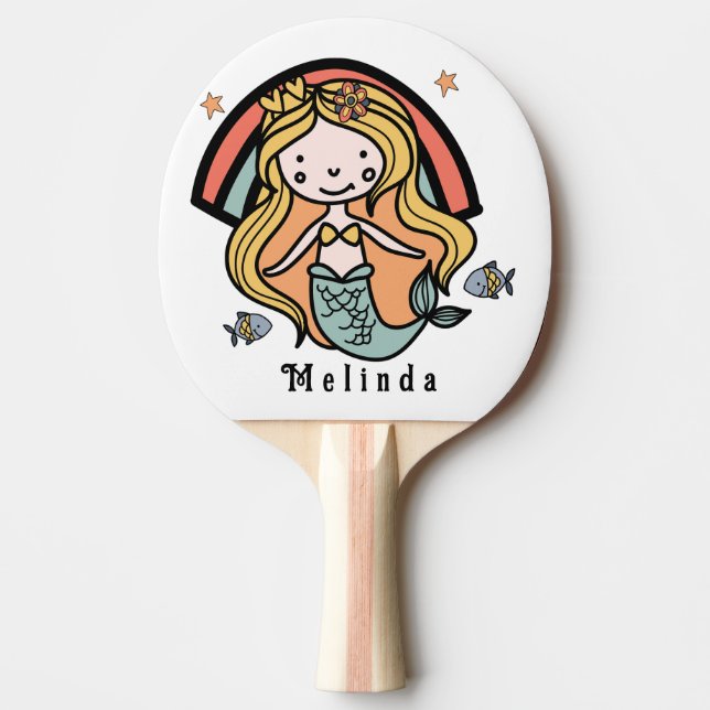 Skandinavier Niedlicher Meerjungfrau Personalisier Tischtennis Schläger (Vorderseite)