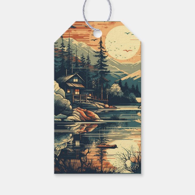 Skandinavier Retro Art Zuhause Geschenkanhänger (Vorderseite)