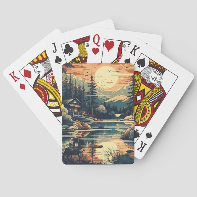 Skandinavier Retro Art Zuhause Spielkarten (Rückseite)