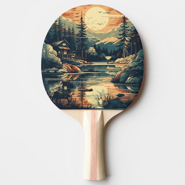 Skandinavier Retro Art Zuhause Tischtennis Schläger (Vorderseite)