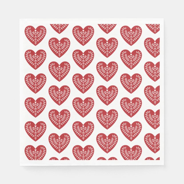 Skandinavier Rotkehlpapier Napkins Serviette (Vorderseite)