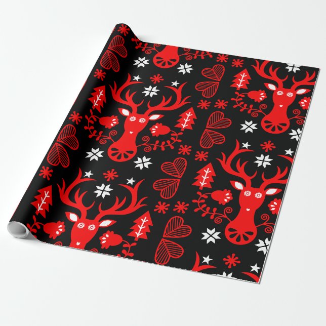 Skandinavier Rotweihirsch Geschenkpapier (Ungerollt)