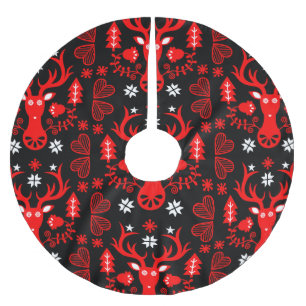 Skandinavier Rotweihirsch Polyester Weihnachtsbaumdecke