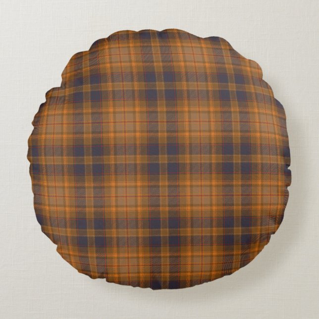 Skandinavier Stil Eleganto Brown Rundes Kissen (Vorderseite)