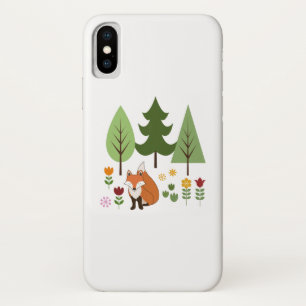 Skandinavier Stil Fox Blume Bäume Illustration Case-Mate iPhone Hülle