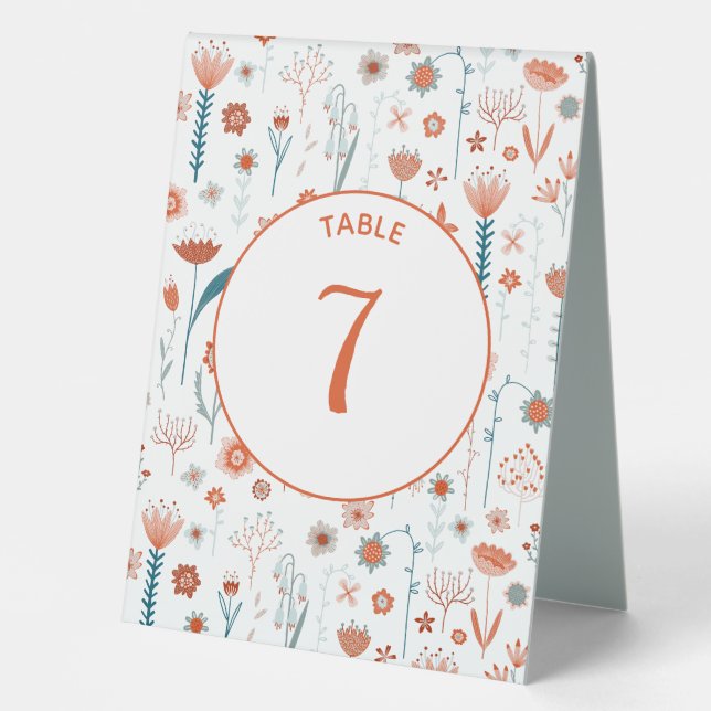 Skandinavier Summer Blume Boho Table Zent Sign Tischaufsteller (Vorderseite)