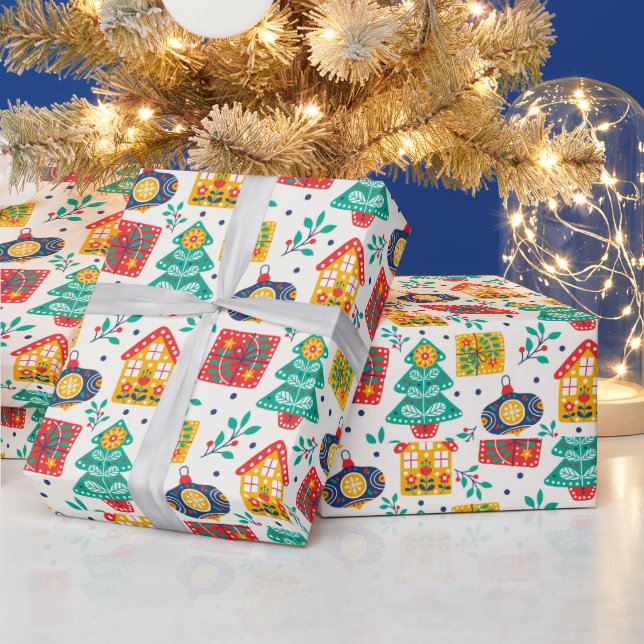 Skandinavier Woodland Weihnachten Weihnachten Kind Geschenkpapier (Feiertage)