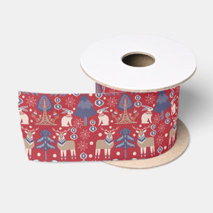Skandinavier Woodland Weihnachtstier Satinband