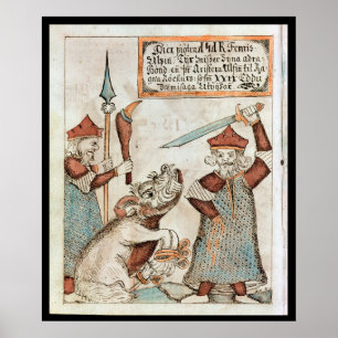 Skandinaviergott Tyr, der seine Hand zum Poster