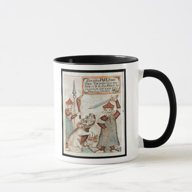 Skandinaviergott Tyr, der seine Hand zum Tasse (Rechts)