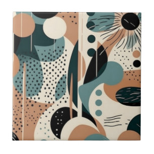 Skandinavisch Geometrisch Marine Teal Terrakotta C Fliese