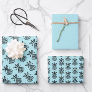 Skandinavisch inspirierte Folk Art Fee auf Frost Geschenkpapier Set