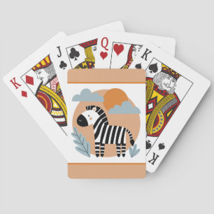 Skandinavisch inspirierte, launische Zebra-Darstel Spielkarten