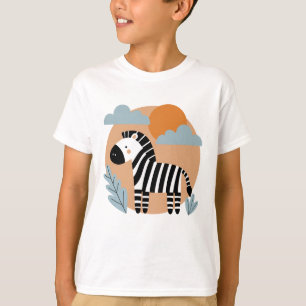 Skandinavisch inspiriertes fantasievolles Zebra T-Shirt