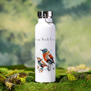 Skandinavische Abstrakte Vögel, anpassbar Trinkflasche