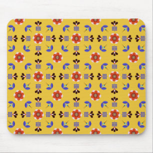 Skandinavische Art-geometrisches Blumenmuster Mousepad
