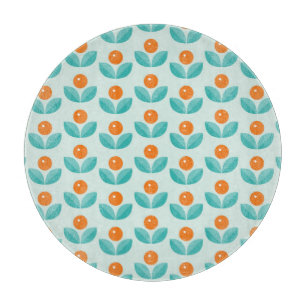 Skandinavische Art-geometrisches orange Muster Schneidebrett