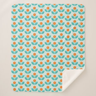 Skandinavische Art-geometrisches orange Muster Sherpadecke