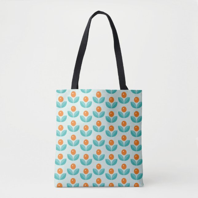 Skandinavische Art-geometrisches orange Muster Tasche (Vorderseite)