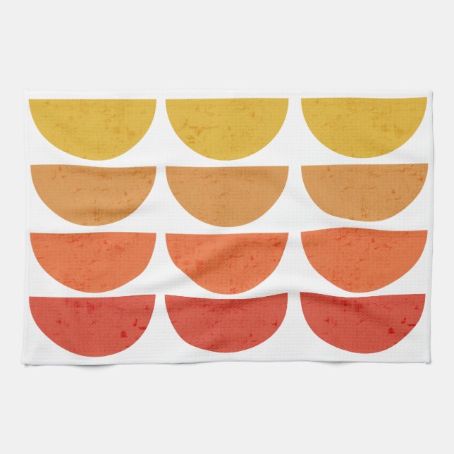Skandinavische Art Midjahrhundert Sunset Bowls Geschirrtuch (Horizontal)
