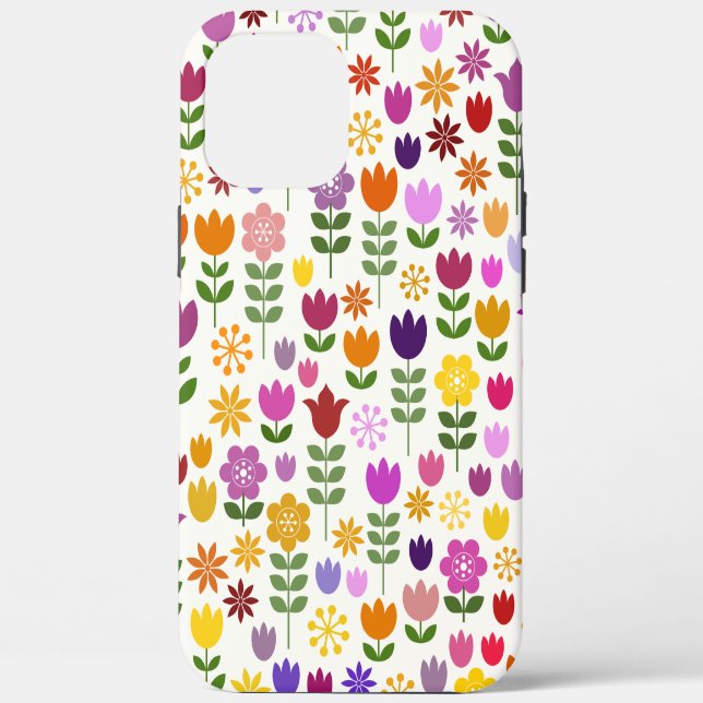 Skandinavische Blume Große Mustermappe Case-Mate iPhone Hülle (Rückseite)