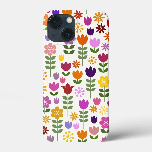 Skandinavische Blume Großes Muster Case-Mate iPhone Hülle (Rückseite)