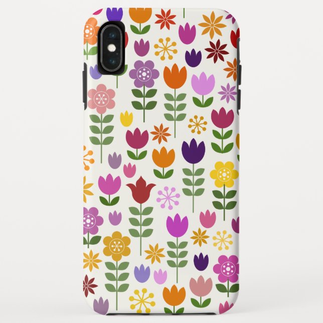 Skandinavische Blume Großes Muster Case-Mate iPhone Hülle (Rückseite)