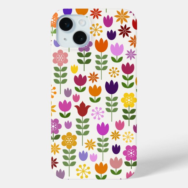 Skandinavische Blume Großes Muster Case-Mate iPhone Hülle (Rückseite)
