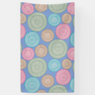 Skandinavische Blume Mandalas Muster 1 Banner