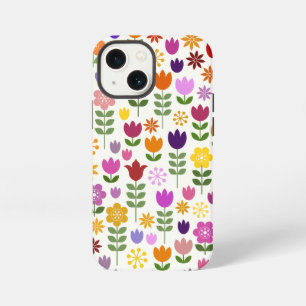 Skandinavische Blumen im großen Muster iPhone 13 Mini Hülle