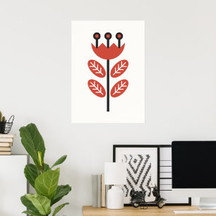 skandinavische Blumenkunst Poster