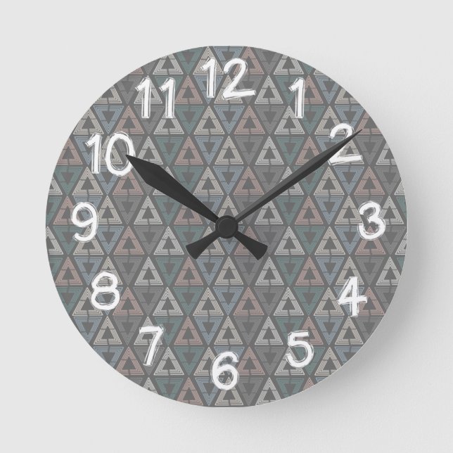 skandinavische Dreiecke Runde Wanduhr (Vorderseite)