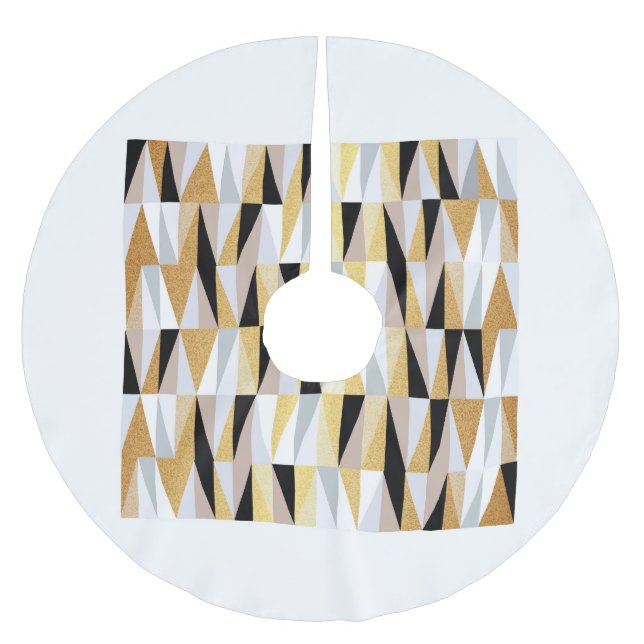 Skandinavische Dreiecke: weihnachtliche Farbmuster Polyester Weihnachtsbaumdecke (Vorderseite)