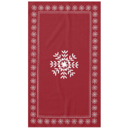 Skandinavische Eleganz-rote und weiße Schneeflocke Tischdecke