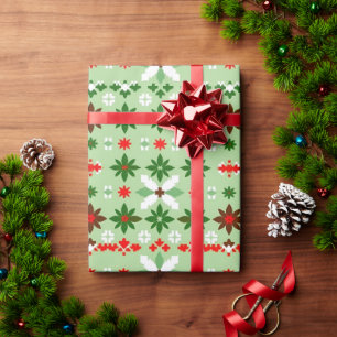 Skandinavische Fair Isle Weihnachtsedition 4 Geschenkpapier