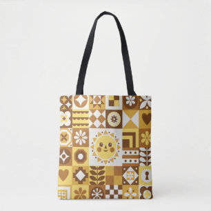 Skandinavische Flora: Abstrakte Vintage Karte. Tasche